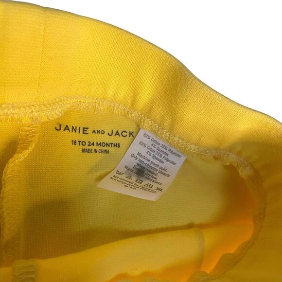 Janie and Jack yellow gold button bottom elastic waist stretch pants SIZE 18-24M - Picture 4 of 4